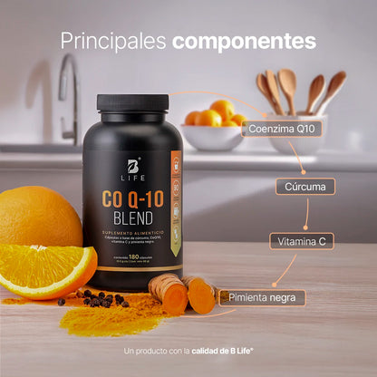 B Life Co Q-10 Blend Combinación Avanzada de Coenzima Q10 180 Capsulas