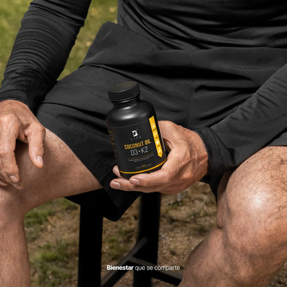 B Life Coconut Oil D3+K2 | Aceite de Coco, Vitamina D3 y K2 300 Capsulas