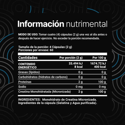 B Life Creatine Monohydrate 240 Capsulas