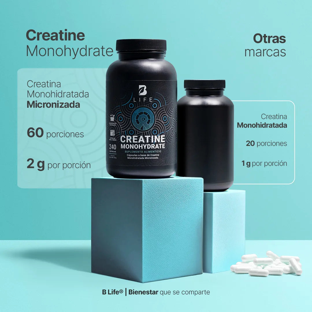 B Life Creatine Monohydrate 240 Capsulas