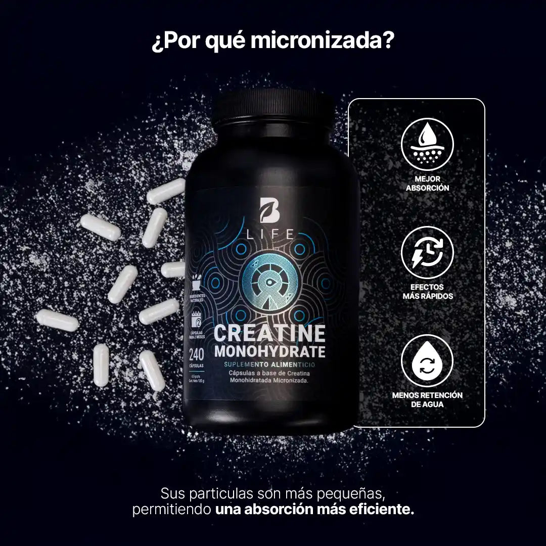 B Life Creatine Monohydrate 240 Capsulas