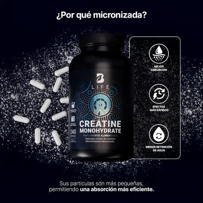 B Life Creatine Monohydrate 240 Capsulas