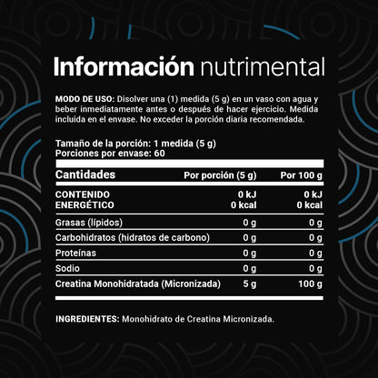B Life Creatine Monohydrate 300 Gramos 60 Servicios