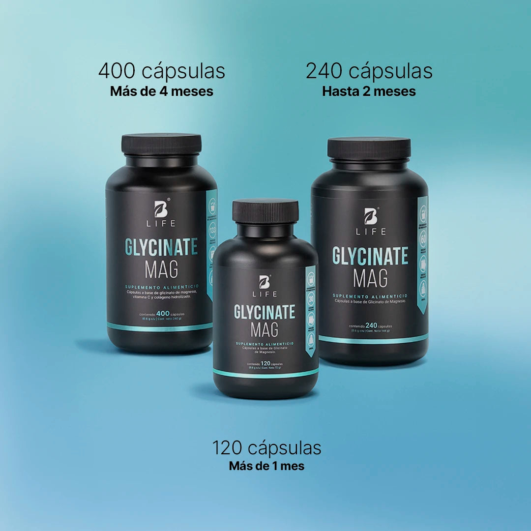 B Life Glycinate Mag | Glicinato de Magnesio 400 Capsulas