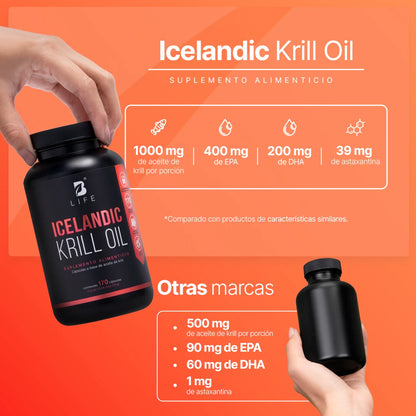 B Life Icelandic Krill Oil Aceite de Krill con EPA, DHA 150 Capsulas