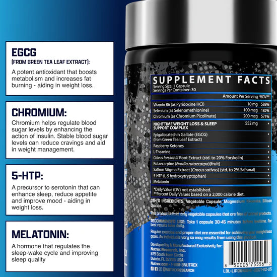 Nutrex Lipo6 Nighttime 30 Capsulas