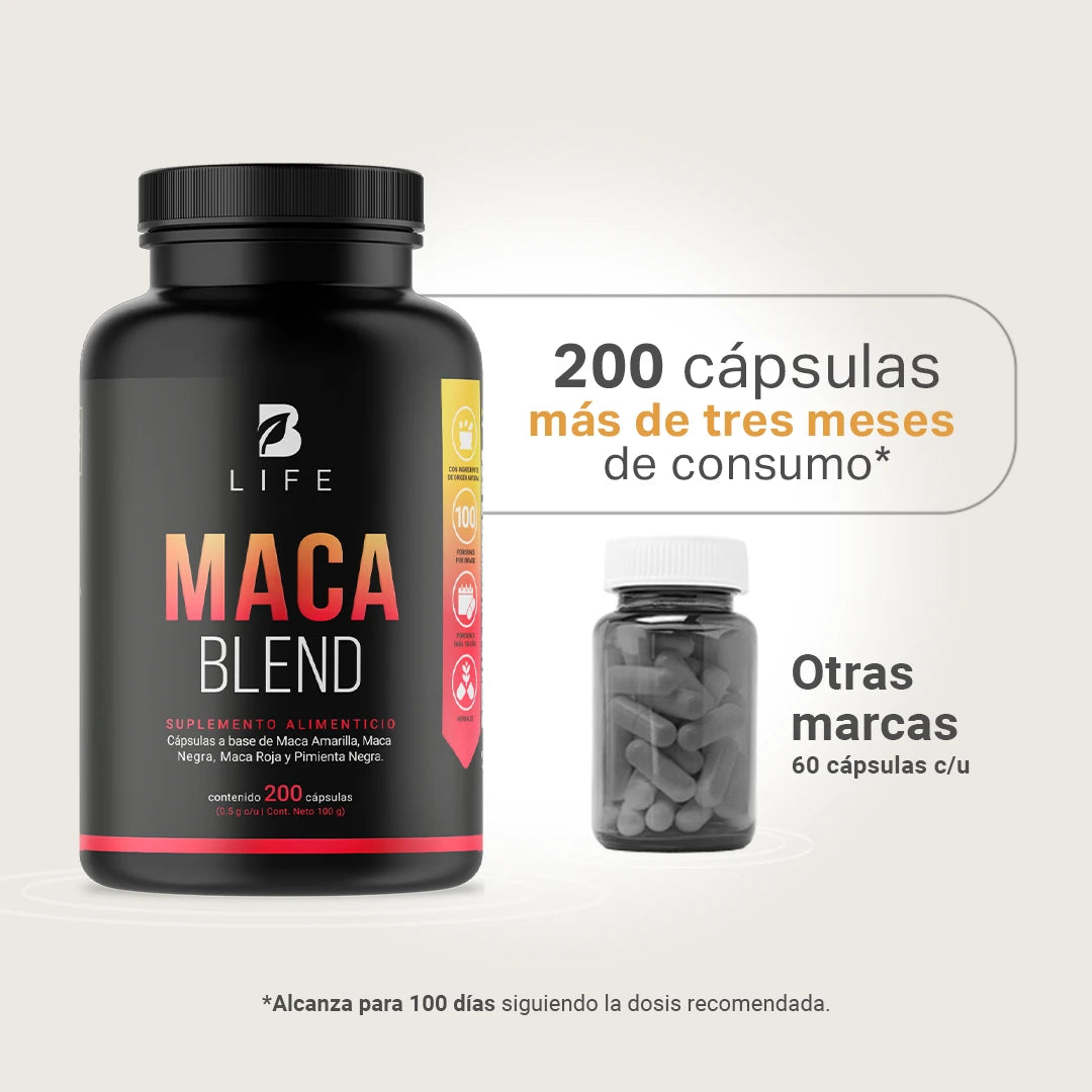 B Life Maca Blend | Raíz de Maca 200 Capsulas