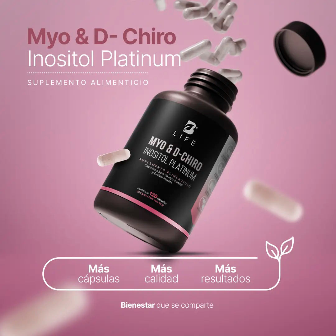B Life Myo y D-Chiro Inositol Platinum Mezcla de Ratio 40:1 120 Capsulas