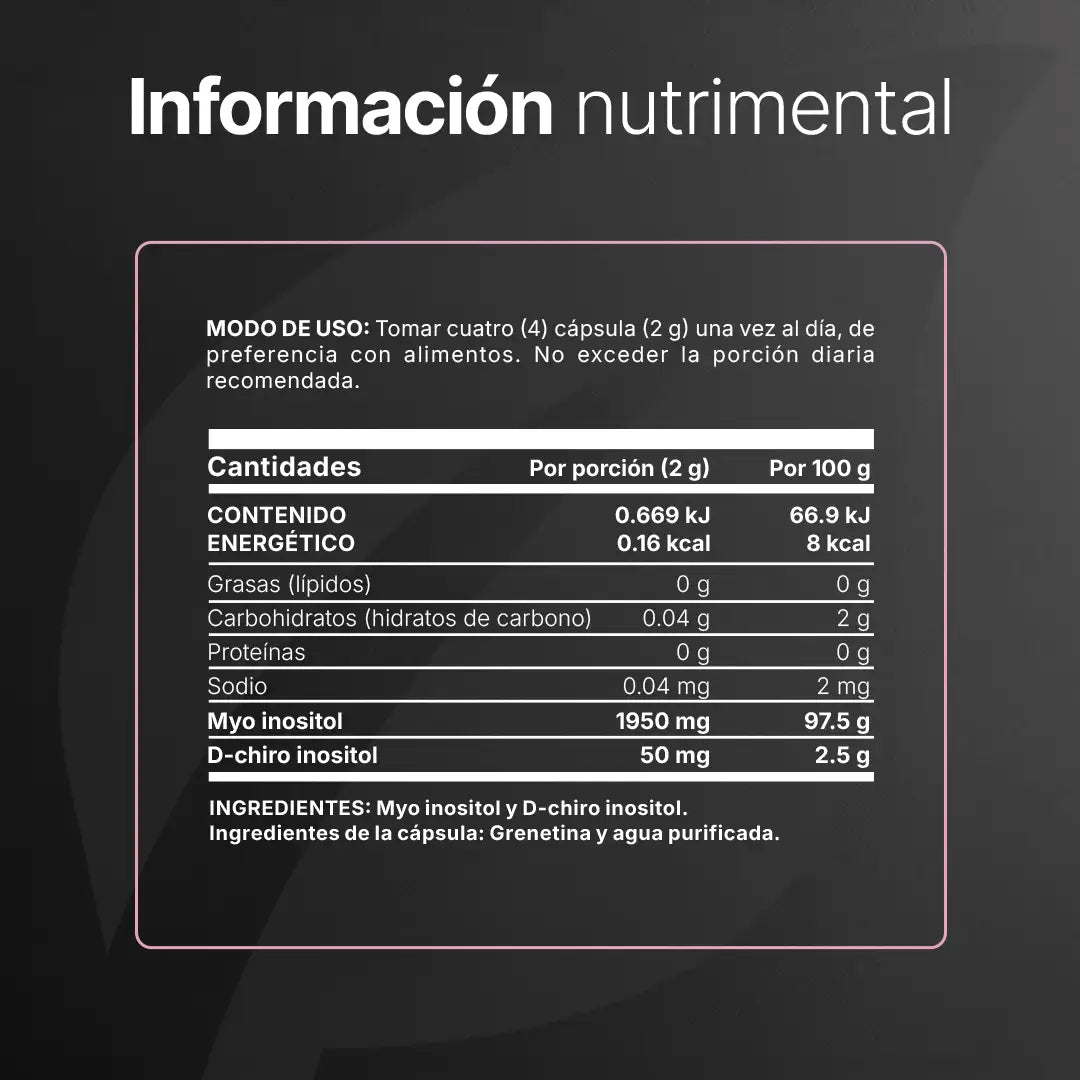 B Life Myo y D-Chiro Inositol Platinum Mezcla de Ratio 40:1 240 Capsulas