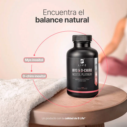 B Life Myo y D-Chiro Inositol Platinum Mezcla de Ratio 40:1 120 Capsulas