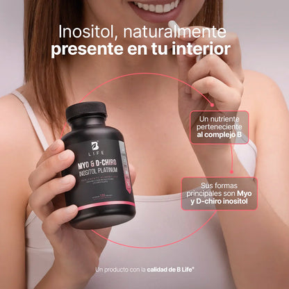 B Life Myo y D-Chiro Inositol Platinum Mezcla de Ratio 40:1 120 Capsulas