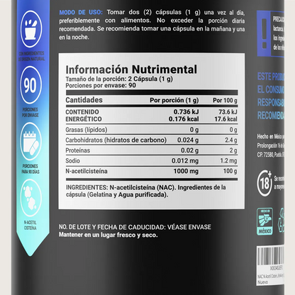 B Life Nac N-Acetyl Cysteine 180 Capsulas