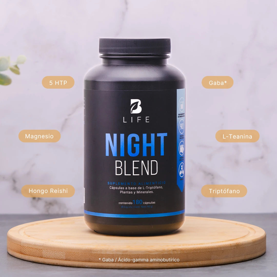 B Life Night Blend | Mezcla de Gaba, Reishi y Otros 180 Capsulas