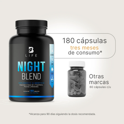 B Life Night Blend | Mezcla de Gaba, Reishi y Otros 180 Capsulas