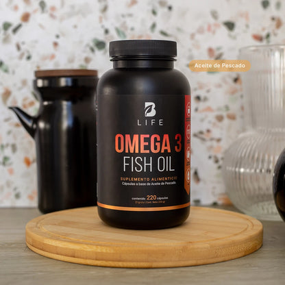 B Life Omega 3 Fish Oil | Omega 3 Aceite de Pescado 220 Capsulas