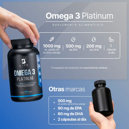 B Life Omega 3 Platinum 180 Capsulas