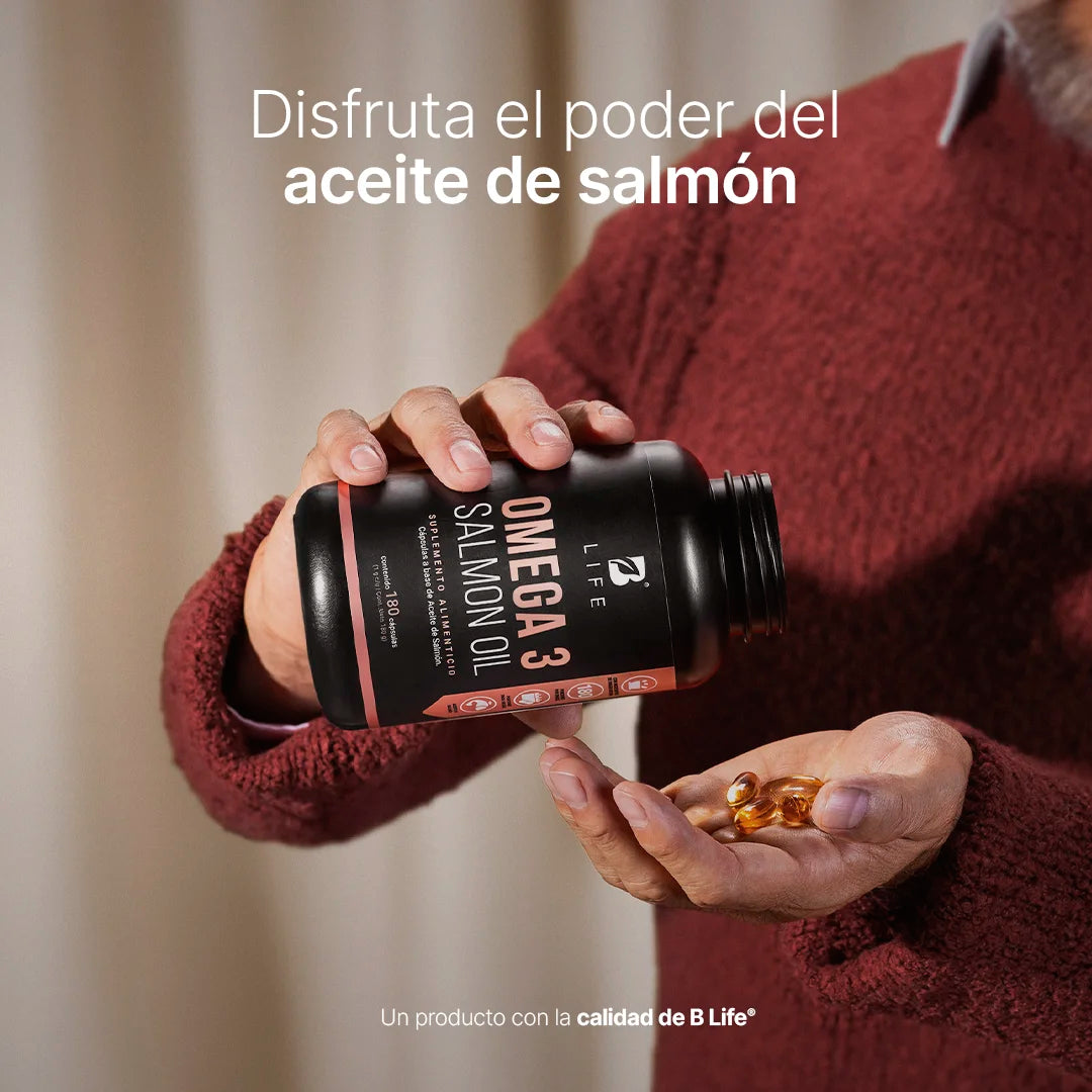 B Life Omega 3 Salmon Oil | Omega 3 Aceite Puro de Salmón 180 Capsulas