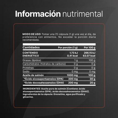 B Life Omega 3 Salmon Oil | Omega 3 Aceite Puro de Salmón 180 Capsulas