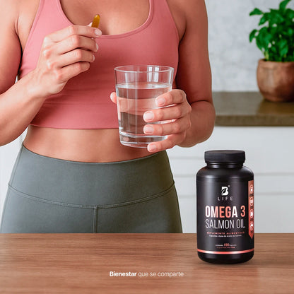 B Life Omega 3 Salmon Oil | Omega 3 Aceite Puro de Salmón 180 Capsulas