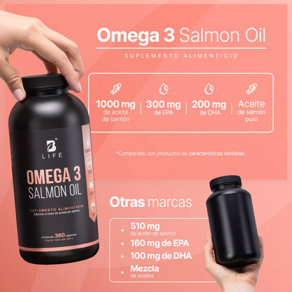 B Life Omega 3 Salmon Oil 360 Capsulas
