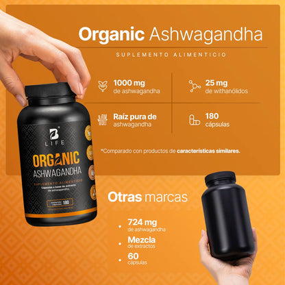 B Life Organic Ashwagandha 180 Capsulas