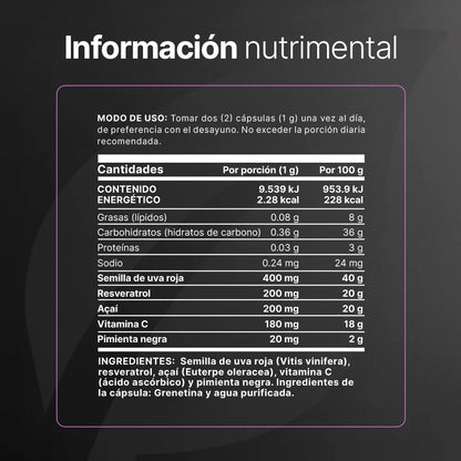 B Life Resveratrol 180 Capsulas