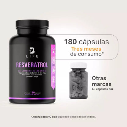 B Life Resveratrol 180 Capsulas