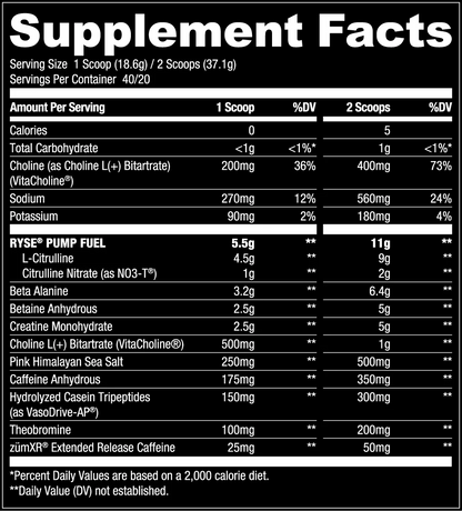 Ryse Godzilla Pre-Workout 40 Servicios